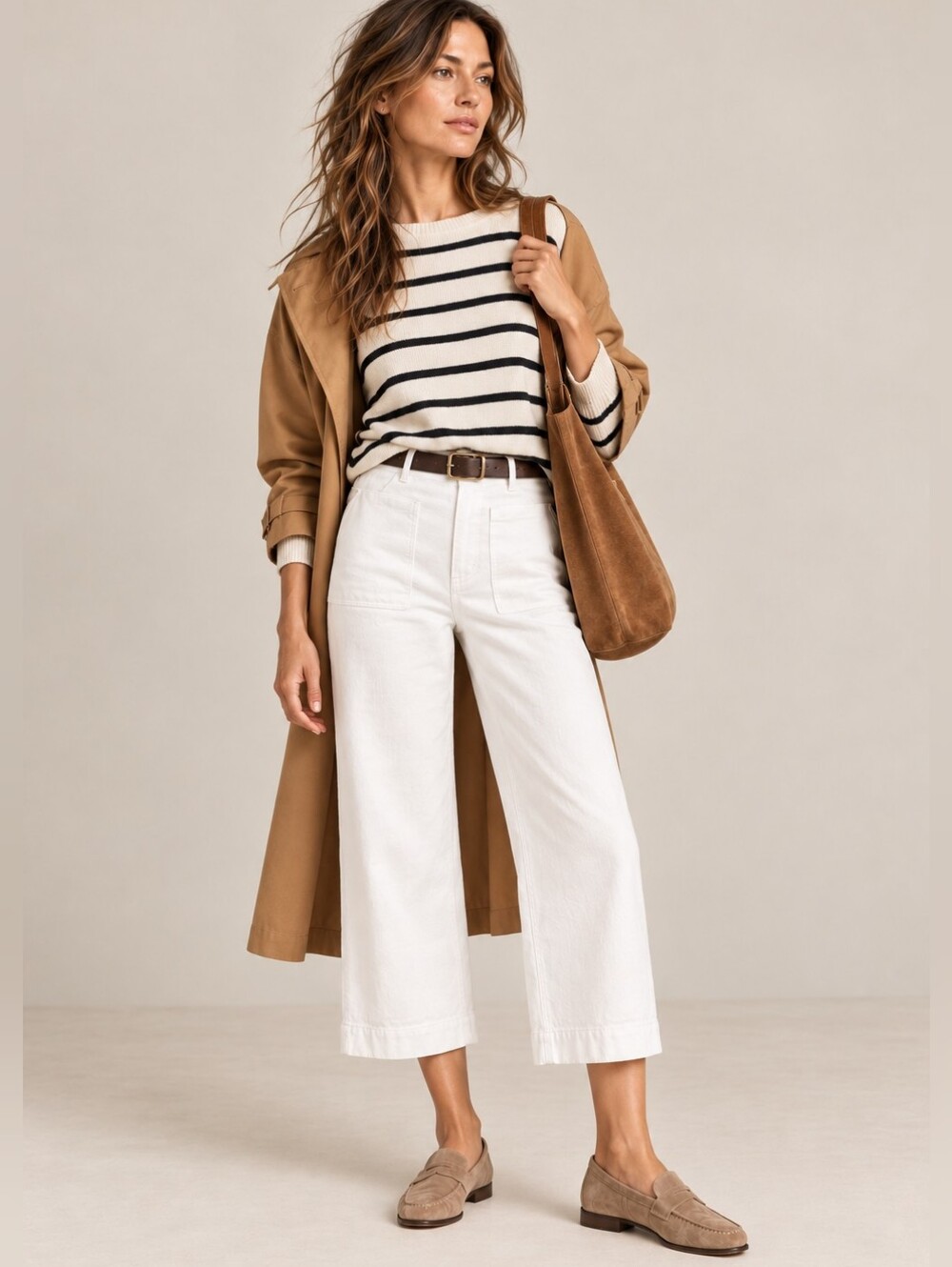 NWT RALPH LAUREN JEANS CO White Denim Patch Pocket Cropped Wide Leg Jeans 16